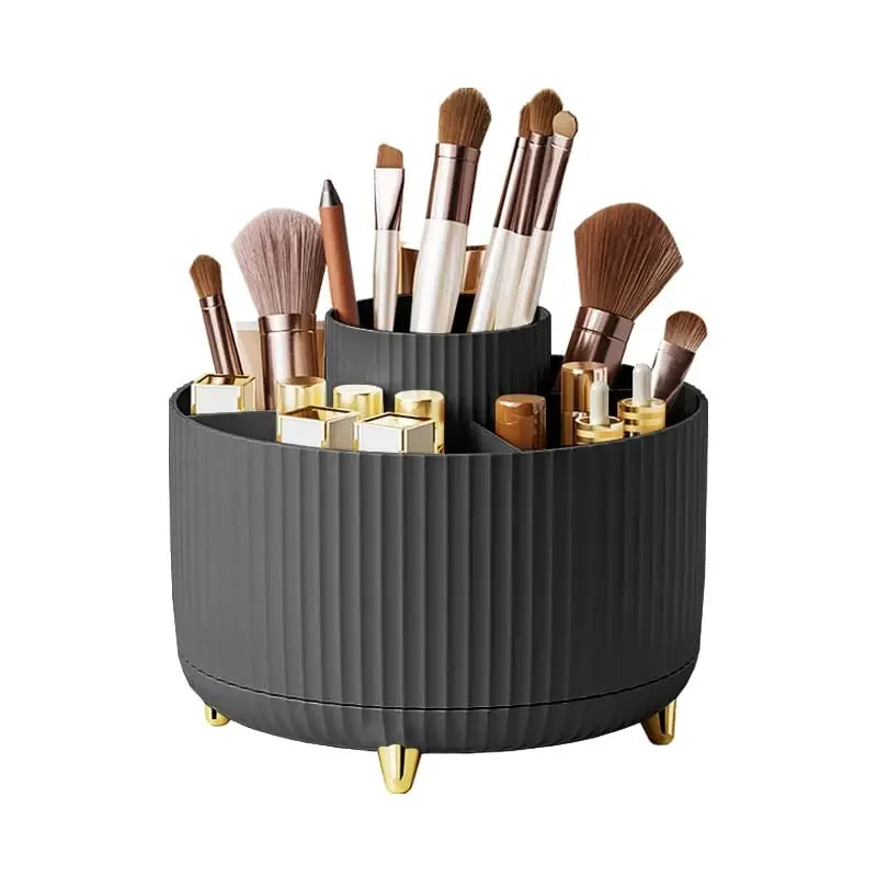 Brush Pen Holder 360 Rotating Makeup Desktop Cosmetic Storage Box Organizer Large Capacity for Bathroom Portable Lipstick Makeup