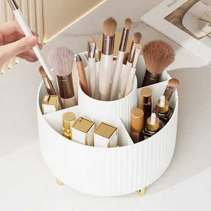 Brush Pen Holder 360 Rotating Makeup Desktop Cosmetic Storage Box Organizer Large Capacity for Bathroom Portable Lipstick Makeup