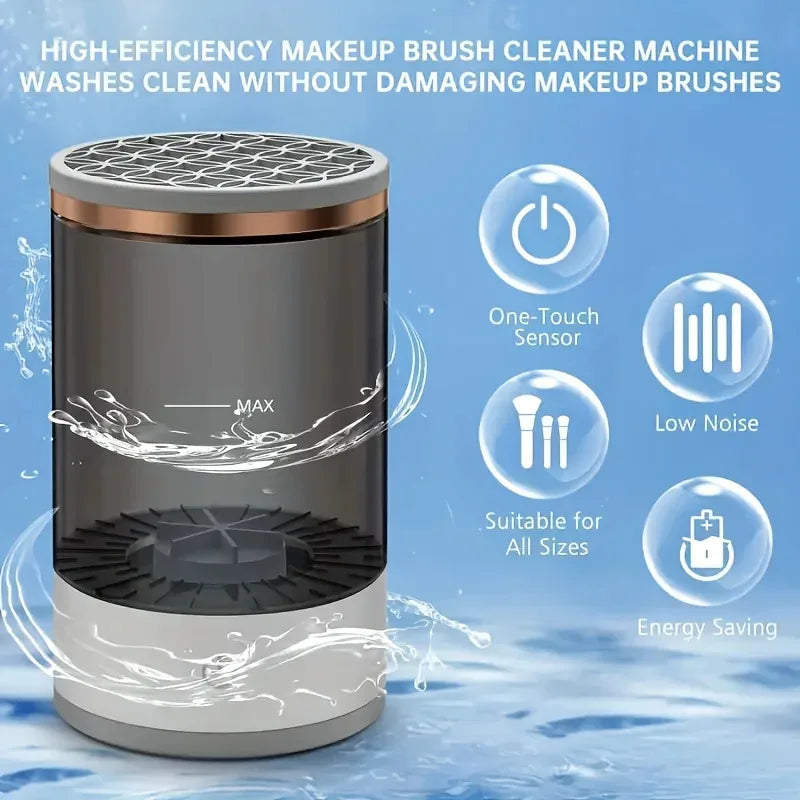 USB Powered Brush Washer & Dryer - Odorless Battery-Free Makeup Cleaner, Plug-And-Play Essential Beauty Accessory